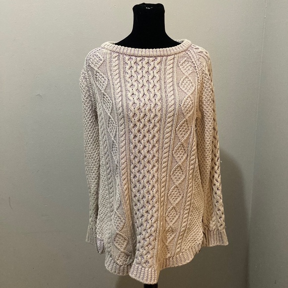 L.L.Bean Signature Cotton Fisherman Tunic Sweater - Picture 1 of 5